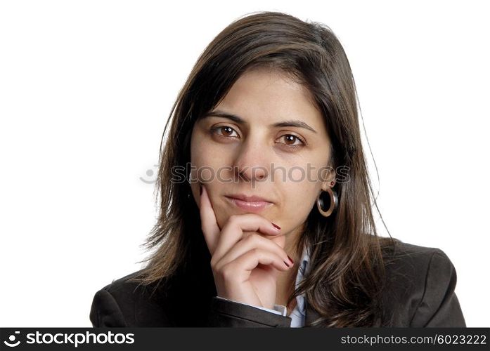 business woman portrait over a white background