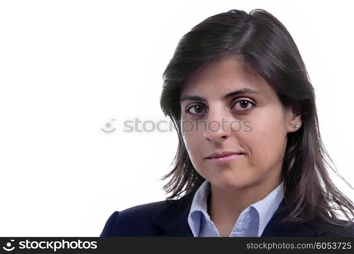 business woman portrait over a white background