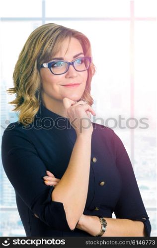 business woman portrait. young caucasian business woman portrait