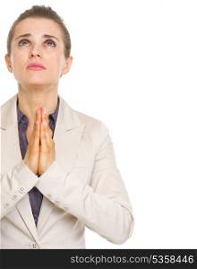 Business woman praying