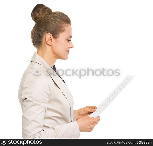 Business woman reading document