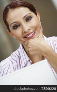 Business woman smiling, portrait