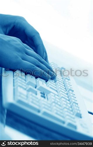 Business woman typing