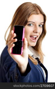 Business woman using a cell phone