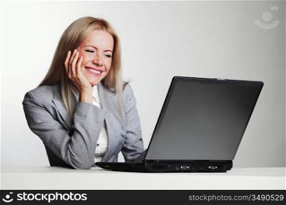 business woman working on laptop