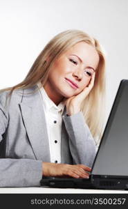 business woman working on laptop