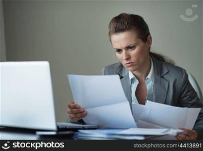 Business woman working with documents