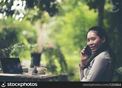 business women using smartphone for work