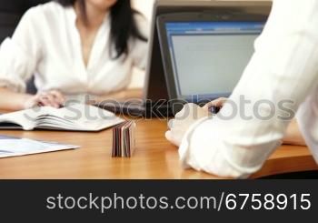 Business Women Working On Laptop In Office