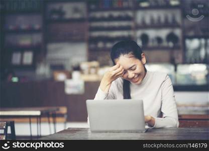 business women working with laptop, online business marketing concept