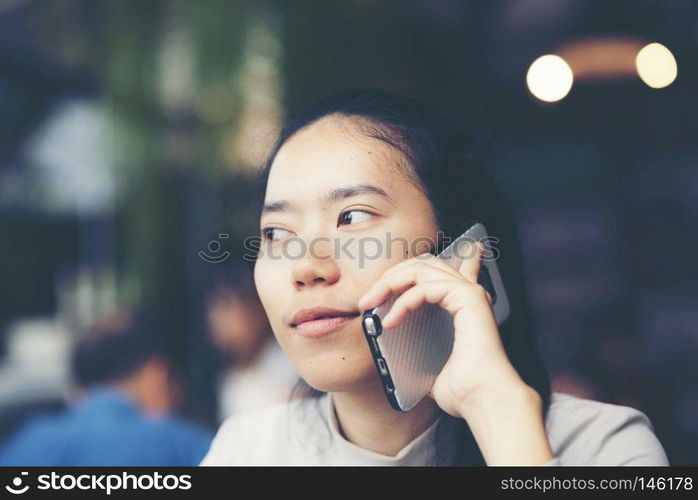 business women working with smartphone