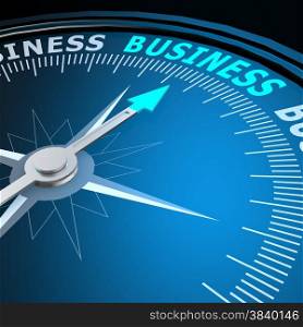 Business word on compass image with hi-res rendered artwork that could be used for any graphic design.. Business word on compass