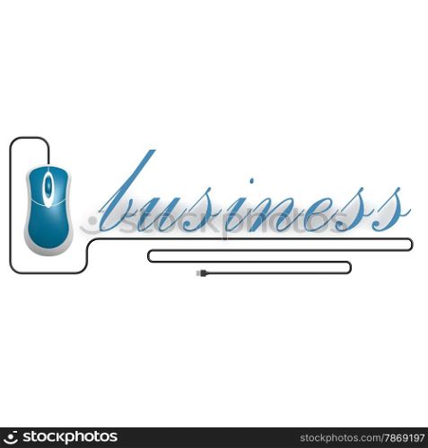 Business word with computer mouse image with hi-res rendered artwork that could be used for any graphic design.. Business word with computer mouse
