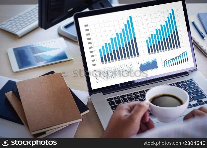 Business working   graph financial  Data Analytics Statistics Information Technology