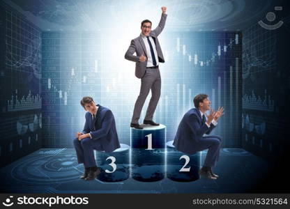 Businessman after successful transaction in business