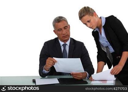 businessman and assistant working together