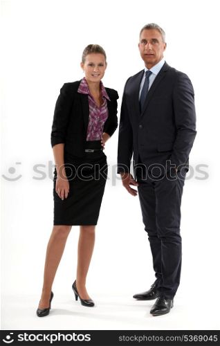 Businessman and businesswoman