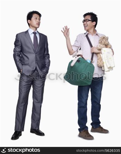 Businessman and stay in home father