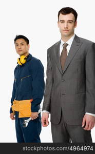 Businessman and workman