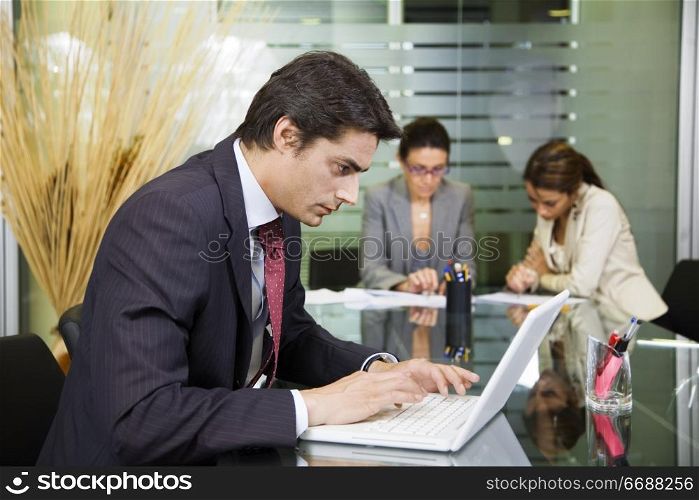 businessman at laptop