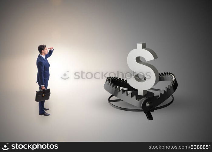 Businessman being trapped by dollar