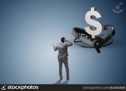 Businessman being trapped by dollar
