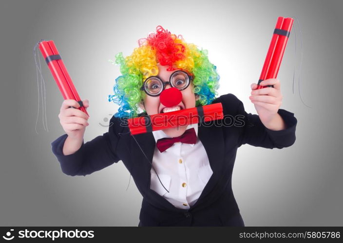 Businessman clown isolated on white