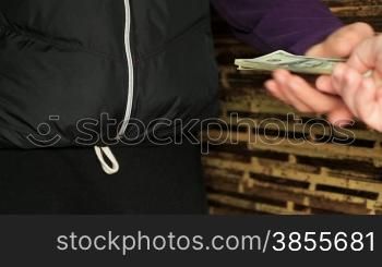 Businessman Counting Money. Young Man Counts Money. The Transaction Took Place.