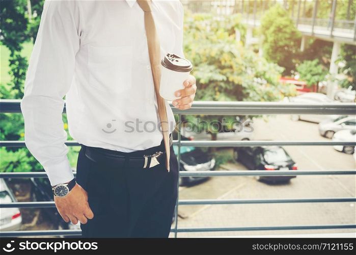 Businessman drinking a coffee