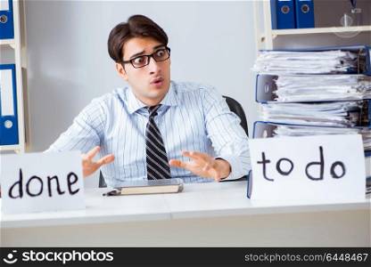 Businessman failing to deliver his to-do list