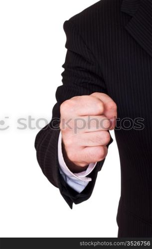 businessman fist on white background