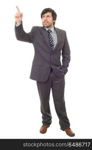 businessman full body pointing isolated on white background. business man pointing