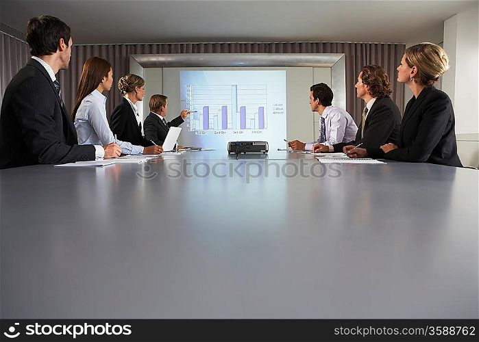 Businessman Giving Presentation in Conference Room