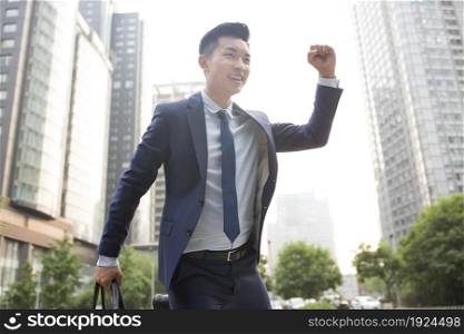 Businessman going to work