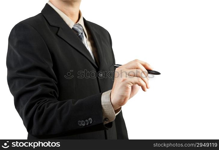 businessman hand drawing