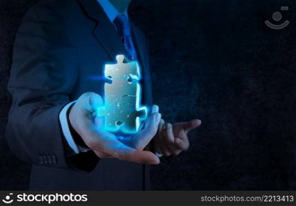 businessman hand showing partnership sign as concept