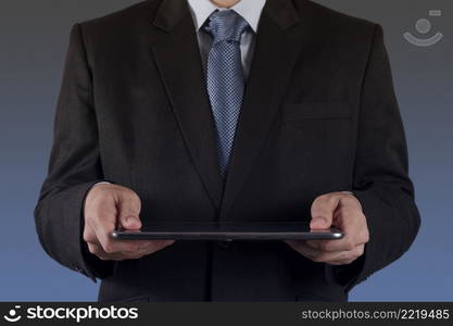 businessman hand using tablet computer