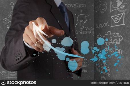 businessman hand with the art of business concept