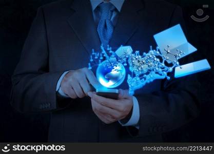 businessman hand working with modern technology as concept