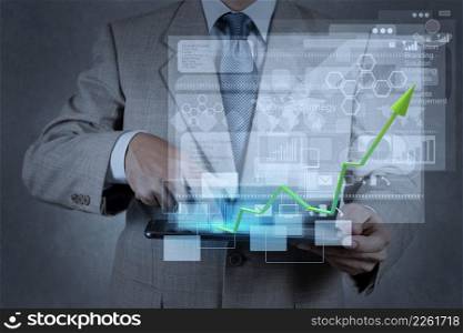 businessman hand working with modern technology as concept
