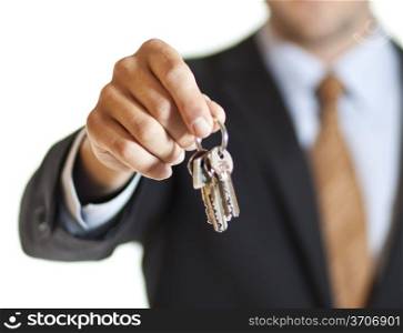 Businessman handing you the keys