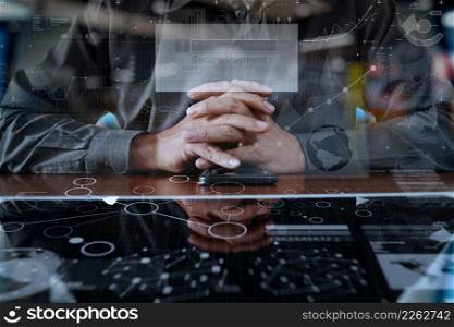 "businessman hands using digital pro tablet and smart phone with "Secure payment" on the screen as Online shopping concept"