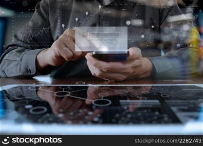 "businessman hands using digital pro tablet and smart phone with "Secure payment" on the screen as Online shopping concept"
