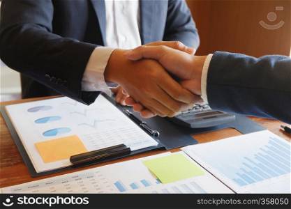 businessman handshake consulting agree deal