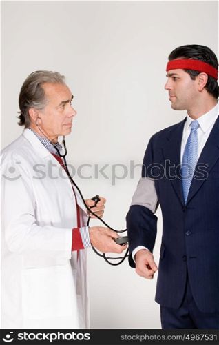Businessman having a medical