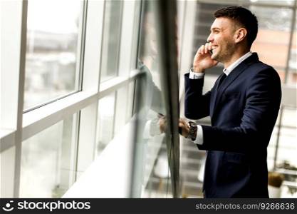 Businessman having phone call in the office