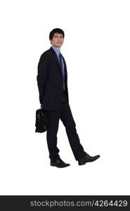 businessman holding a briefcase