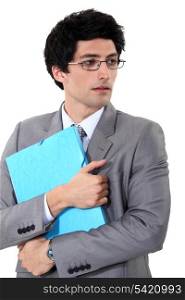 Businessman holding a folder