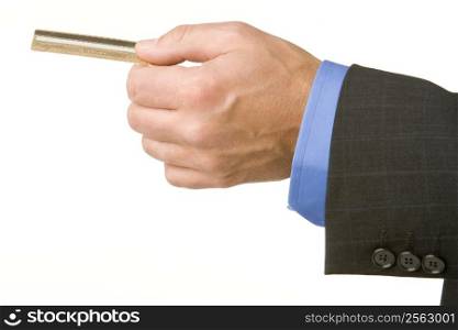Businessman Holding A Gold Credit Card