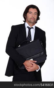 Businessman holding briefcase